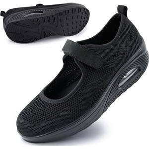 Git-up Scarpe da Passeggio da Donna con Chiusura Leggero Sneakers Infermiere in Mesh Traspirante Scarpe Cuscino d'Aria in Schiuma di Memoria, Grigio 41.