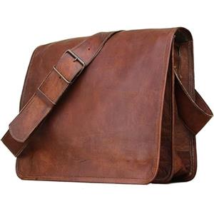 american blue Borsa in Pelle Ventiquattr'ore Messenger per Laptop 15 Pollici