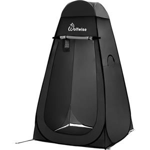 WolfWise Tenda Istantanea Pop-Up Privato Portabile per Campeggio Spiaggia Bagno Spogliatoio Doccia Riparo, Larghezza 47" (120 cm), Altezza 83" (210 cm), Nero