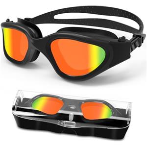 HotSrace Occhialini da nuoto polarizzati/non polarizzati antiappannamento protezione UV anti perdita silicone morbido visione chiara facili da regolare per uomini donne adulti e adolescenti