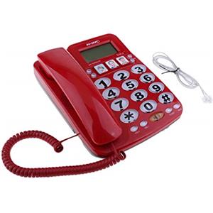 Tenlacum - Telefono fisso con cavo sottile amplificato, impermeabile e a prova di umidità, per ufficio, casa, hotel, bagno, KX-2035CID, colore rosso, come descritto