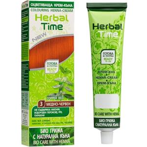 Herbal Time Rosso Ramato 3 | Tintura Naturale con Henné per Capelli | Copre i Bianchi | Colore Semipermanente | Senza Ammoniaca, Solfati e Parabeni | 75 ml