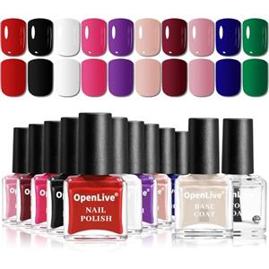 JODSONE Set Smalto 12 Pezzi, 10 Colori con Base e Top Coat, Asciugatura Rapida, Lunga Durata, Regalo per le Feste