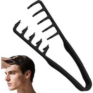 AYBUY Generico Pettine Texture Per Uomo, Strumento Volumizzante per Radici, pettine volumizzante con denti larghi Per Coprire le Cuciture, accessorio per la cura del parrucchiere, Nero