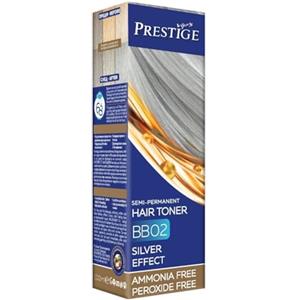 Vips Prestige | Tintura per Capelli Semi Permanente e Toner Bagno di Colore Argento 02 | Senza Ammoniaca e Perossido | Con Olio d'Oliva, di Macadamia e Olio di Ricino | Cura, idrata e dona lucentezza