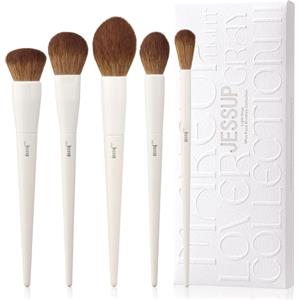 Jessup pennelli make up pennelli trucco 5 pz pennelli trucco viso pennello fondotinta morbido vegano pennello fard pennello bronzer contour Pennello evidenziatore pennello cipria soffice T493