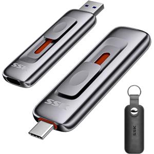 SSK USB C Pendrive 1 TB, velocità di lettura e scrittura 1000 MB/s, Dual Tipo-C + USB 3.2 Gen2 chiavetta USB per iPhone 15/16, Android Phone/Tablet/Windows/Mac