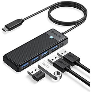 ORICO Adattatore USB C, ORICO 4 porte Hub USB 3.0 Hub USB C per Laptop,Surface Pro, XPS, Chiavi USB, dischi rigidi esterni, 1 m Nero