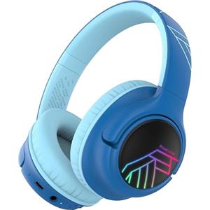 PowerLocus Cuffie Bluetooth per Bambini e Ragazzi - Wireless, Limite di Volume 74/85/94dB, Luci LED, Over Ear Pieghevoli Con Microfono - Collegamento Doppio a Un Dispositivo