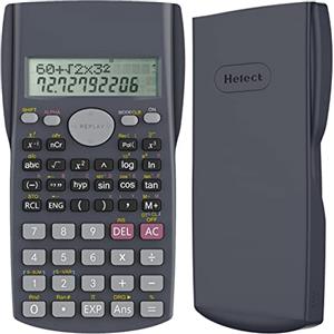 Helect 2-Linea Calcolatrice Scientifica di Ingegneria, Idoneo per la Scuola e Impresa, Nero