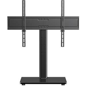 XINLEI - Supporto TV orientabile da tavolo per la maggior parte degli schermi da 32-75 pollici, Max 45kg, Supporto TV universale da tavolo con 12 altezze regolabili, clip per cavi, Max VESA 600 x 400