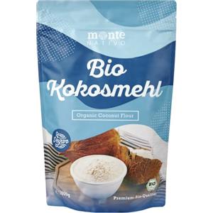 Monte Nativo Farina di Cocco Biologica 1kg (1000g) - Alternativa senza glutine alla farina di grano - Ingrediente ideale per pane, dolci e torte - Leggero sapore di noci