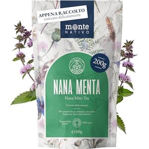 Monte Nativo Tè alla Menta Verde Monte Nativo (200g) - Spearmint Tea senza additivi - Infusi e tisane per la tazza di tè più deliziosa - Raccolte ed Essiccate Delicatamente - Herbal Tea