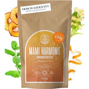 Monte Nativo Tè della Gravidanza Monte Nativo (100g) - Mami Harmonie - Tè Sfuso Gravidanza - Miscela di Erbe per Future Mamme, Tiglio, Melissa, Mela, Rosa Canina & Scorza d'Arancia - Regalo per Mamma