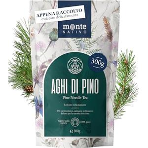 Monte Nativo Tè di aghi di pino Monte Nativo (300g) - Erbe aromatiche senza additivi - Infusi e tisane per la tazza di tè più deliziosa - Raccolte ed Essiccate Delicatamente - Herbal Tea