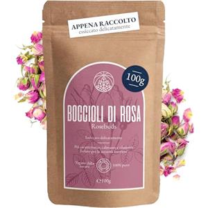 Monte Nativo Boccioli di Rosa essiccati Monte Nativo (100g) - Senza additivi - Infusi e tisane per la tazza di tè più deliziosa - Raccolte ed Essiccate Delicatamente - Tè alle erbe aromatico - Herbal Tea