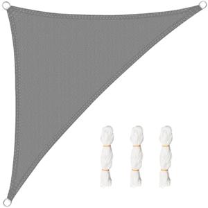 WOLTU Vela ombreggiante 5x7x7m in HDPE 180 g/m² Traspirante Tenda a Vela Parasole Triangolare Protezione Solare Respirante Anti UV Giardino Esterni Grigio