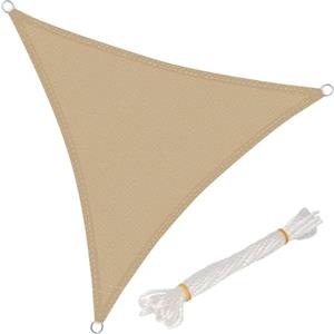 WOLTU Vela ombreggiante 5x5x5m in HDPE 180 g/m² Traspirante Tenda a Vela Parasole Triangolare Protezione Solare Respirante Anti UV Giardino Esterni Sabbia