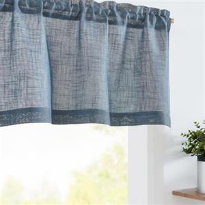 TOPICK Sheer - Set di 2 tende trasparenti in voile, in garza, tenda corta, per cucina, soggiorno, casa di campagna, 2 pezzi, 130 x 40 cm