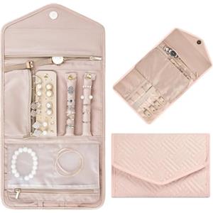 Aucuu Rotolo Gioielli, Borsa Organizer per Gioielli Pieghevole, Portagioie da Viaggio per Bracciali, Orecchini, Anelli, Collane