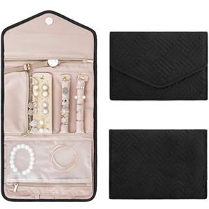 Aucuu Gioielli Rotolo, Organizer Pieghevole per Gioielli da Viaggio, Portagioie con Organizzatore per Bracciali, Orecchini, Anelli e Collane