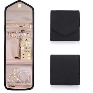 Aucuu Rotolo per Gioielli, Borsa Organizer Pieghevole per Gioielli da Viaggio, Portagioie con Organizzatore per Bracciali, Orecchini, Anelli e Collane