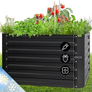 blumfeldt Fioriera da Esterno, Orto Verticale Rialzato da Esterno per Balcone e Giardino, Mini Orto Rialzato per Piantine, Giardino Verticale da Impermeabile 600L, 100 x 60 x 100cm (Beige)