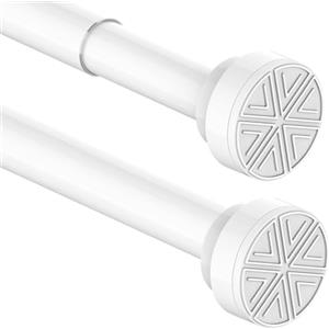 Aiitomg Bastone Tenda a Pressione Bastone Tenda Doccia Bastone a Pressione per Tenda Asta Tenda a Pressione, Fissaggio senza trapano né vitio, Diametro 25mm, 85-190cm, Bianco(1 Pezzo)