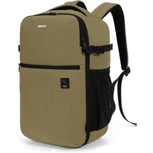 ECOHUB Zaino Ryanair 40x20x25, Zaino da Viaggio per Aereo per Laptop da 14 Pollici, Zaino Riciclato Resistente All'acqua Bagaglio a Mano per Scuola Lavoro e Trekking, 20L-Giallo Oliva