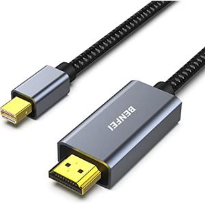 BENFEI Cavo Mini DisplayPort a HDMI 0,9m [4K@30Hz, Scocca in Alluminio, Nylon Intrecciato], Compatibile con MacBook Air/Pro Microsoft Surface Pro/Dock Monitor Proiettore e Altro