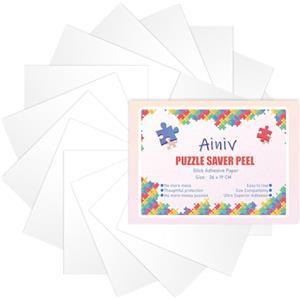 Ainiv 16 Fogli Colla per Puzzle Bifacciale Colla, Puzzle Carta Adesiva, Fogli Adesivi Puzzle Pellicola Autoadesiva, Conservano Puzzle da 2 × 1000pz, per Fissare e Proteggere i Puzzle (26 * 19cm)