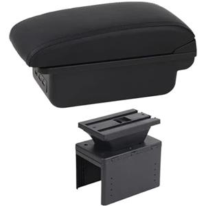 Msisuhoaf Consolle Centrale Per Fiat Per Grande Per Punto Bracciolo Box Auto Bracciolo Centrale Scatola Portaoggetti Interni Retrofit Con USB Accessori Auto Scatola Bracciolo(C1 Black Line)