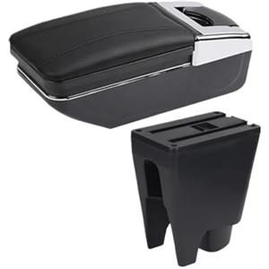 SAUANMNKTP Scatola per bracciolo auto Per Citroen C1 2010-2020 Bracciolo Console Storage Box Interni Accessori Auto Dedicati Braccioli per Auto(A black line NO USB)