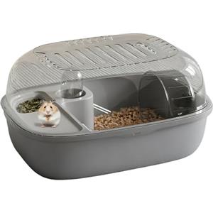 Generico Habitat Trasparente Per Criceti - Gabbia Per Criceti 31x23,5x16 Cm, Gabbia Per Attività Per Piccoli Animali, Casa Per Gerbilli Trasparente A 2 Livelli Con Ruota Per Esercizi | Tabellone Da Gioco Per P