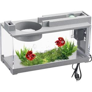 Generic Piccolo Acquario Piazza Completo, Muto Mini Acquario con Pompa Ad Acqua Filtrante E Luce USB Trasparente per Pesce Betta, Gamberetto, Pesce Tropicale