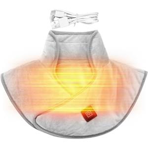 Xinhuju riscaldante per collo, spalle e schiena: comodo involucro invernale, terapia termica elettrica morbida per casa, auto, ufficio | Coperta riscaldante portatile per spalle per la stagione fredda