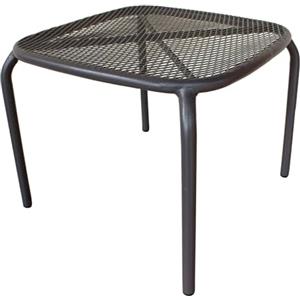 Milani Home Tavolo in Metallo per Esterni - 41x41 cm, Grigio Scuro, Design Moderno