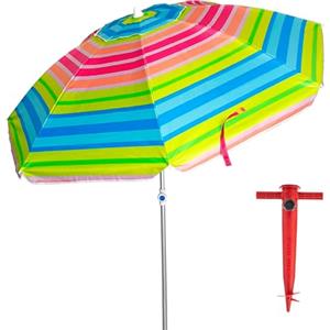 Pincho Ombrellone da spiaggia antivento, 200 cm,grande ombrellone, tetto di ventilazione, protezione UV 50, materiali di qualità, la struttura in alluminio resistente, 8 stecche in fibra di vetro.