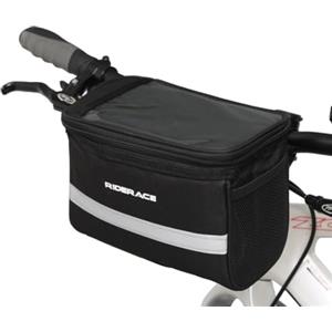 Lagomloot Borsa da manubrio per bicicletta, impermeabile, con striscia riflettente, fissaggio sicuro a 3 punti per ciclismo, colore nero