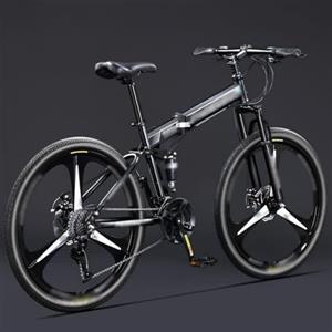 GLSQBVRP Mountain Bike Pieghevole Da 24/26'', 21 Velocità, Doppia Sospensione, Ruota Integrata, Telaio In Acciaio Ad Alto Tenore Di Carbonio, Per Adulti, Uomini E Donne A,26 inch