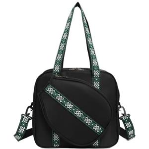 Zxpjkyu Borsa da Pickleball Borsa a Tracolla Borsone da Palestra Sacca Monospalla Borsa da Viaggio in Tessuto Oxford Resistente con Cinghia Regolabile per Spo, Nero