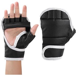 Decorhome Guanti Mezze Dita, Guanti Kickboxing Mezze Dita Progettati, Guanti da Sacco da Allenamento per Protezione del Polso, Guanti MMA Multifunzionali per Allenamento, Guanti da Boxe Mezze Dita con Palmi Tra