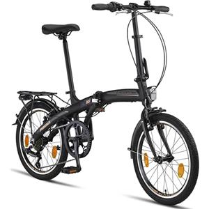 Licorne Bike Phoenix - Bicicletta pieghevole da 20 pollici, in alluminio, con freno a V, pieghevole, da uomo e da donna, a 7 marce, con telaio in alluminio StVZO