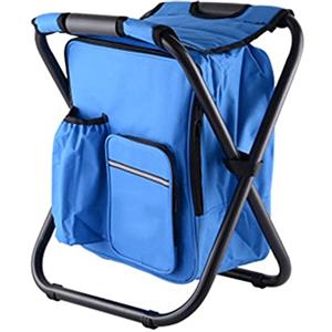 BEDSETS Sedia da Campeggio Pieghevole con Zaino, Borsa Termica Isolata, Tavolo Da Campeggio Pieghevole Per Picnic Da Trekking, Borsa Da Zaino Portatile per Il Campeggio Pesca (Blue)
