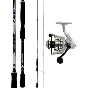 Kolpo kit pesca in offerta da spinning con canna in carbonio 2.10 mt e mulinello e filo 10/40 g