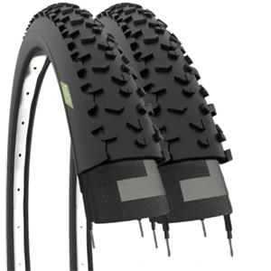 ECOVELO 2 COPERTONI 29 x 2.25 (57-622) COPPIA DI PNEUMATICI TASSELLATI NERI IN GOMMA X MTB 29" MOUNTAIN BIKE