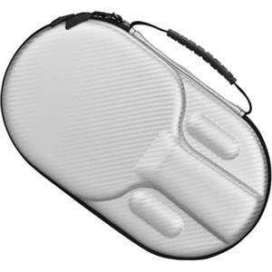 Shophubio Custodia rigida per racchette da ping pong in EVA, per 2 racchette e 4 palline, leggera, protettiva, con elastici interni e manico (argento)