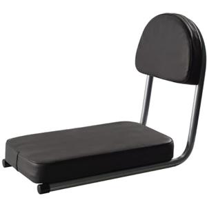 Durashmall Seggiolino posteriore per bici elettrica, con schienale e cuscino in spugna extra spessa, in pelle antiscivolo, supporto in acciaio inox per uso a lungo termine su mountain bike (nero)