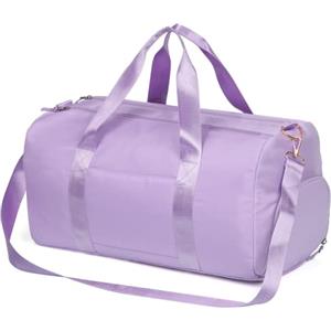 MABROUC - Borsone da donna, borsone sportivo per palestra con tasca per indumenti bagnati e scomparto per scarpe, borsa da viaggio per il weekend, C viola., M