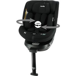 Nania - Seggiolino auto SPIRIT girevole a 360° - Taglia I 40-150 cm - Aggiornabile dalla nascita a circa 12 anni - Gruppo 0+/1/2/3 - Attacchi isofix + gamba di supporto (Spirit noir)